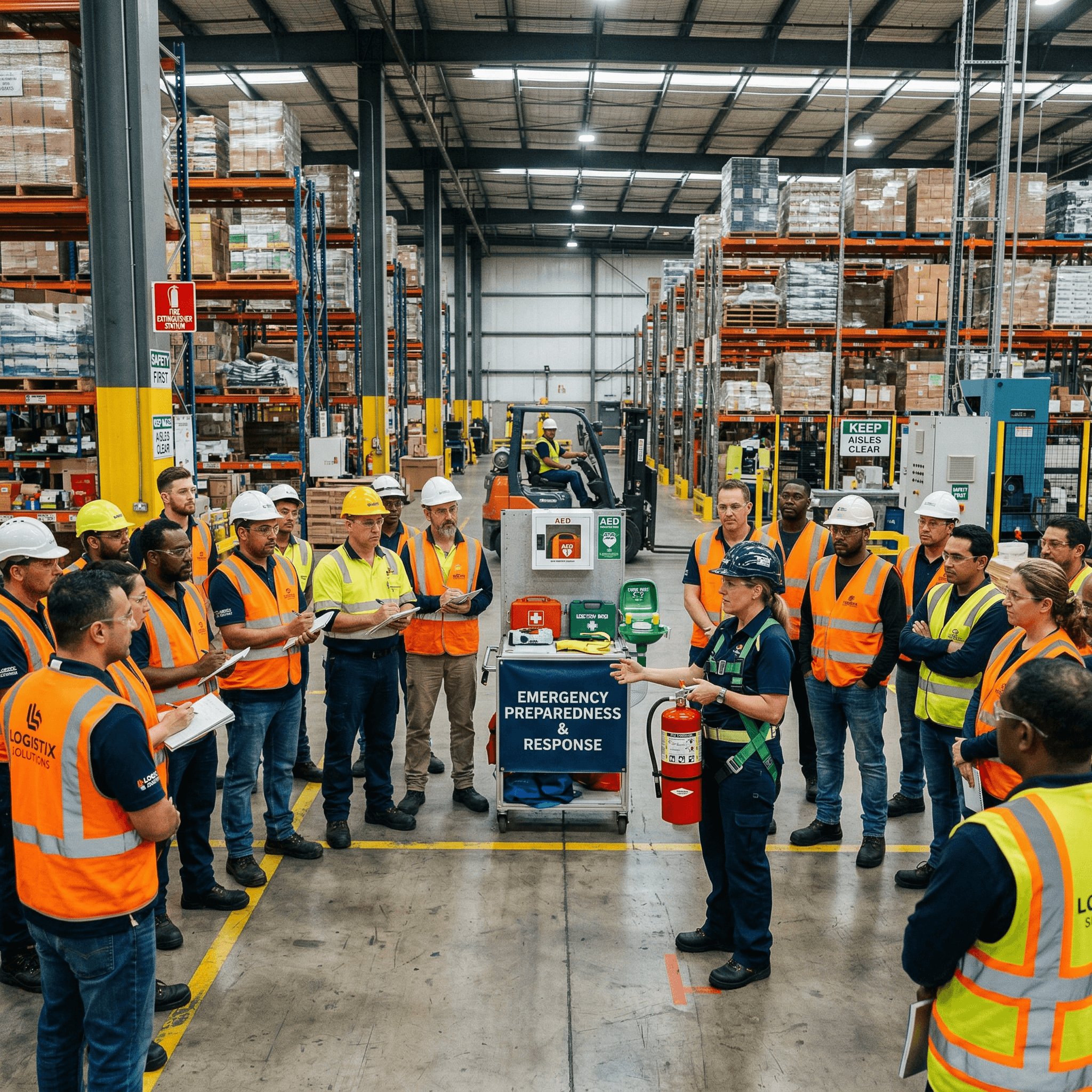 Staff fire safety training session